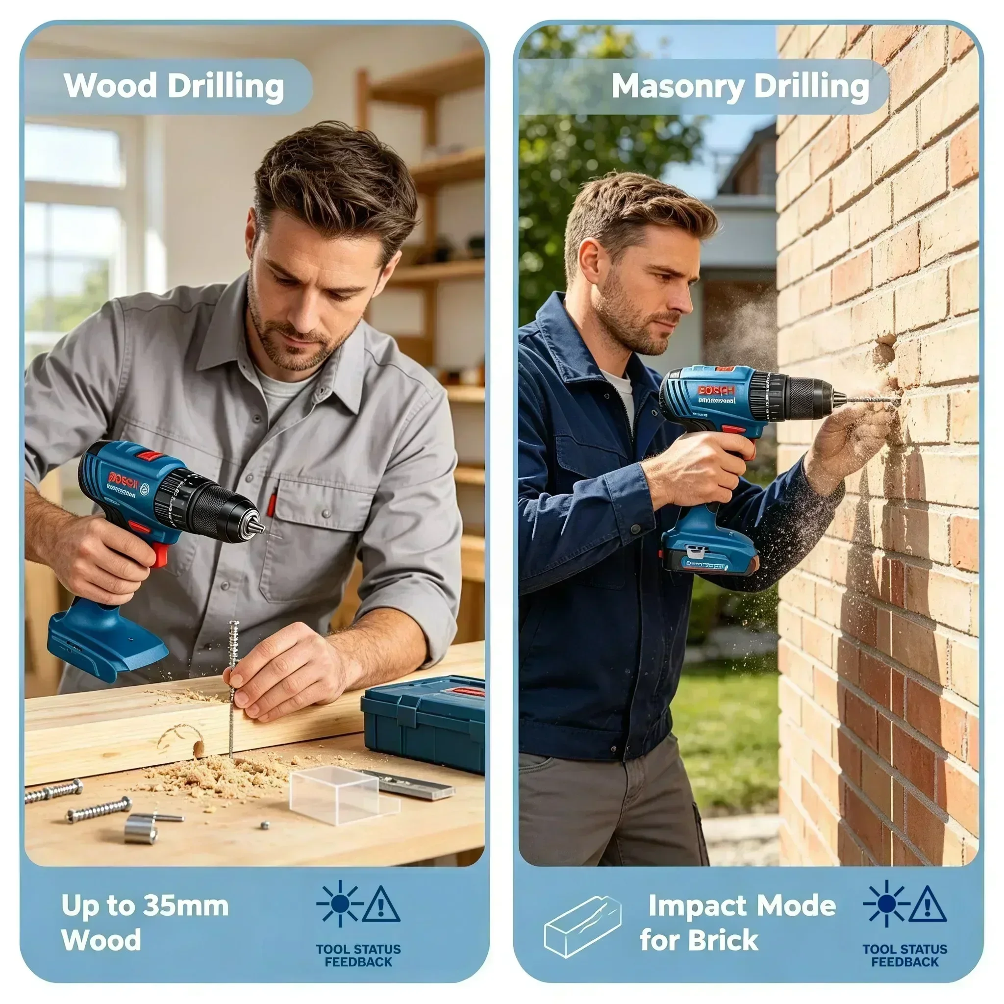 Brushless Cordless Electric Drill 18V - Bosch GSB 185-LI 18V Fırçasız Akülü