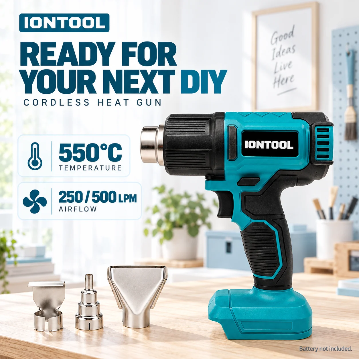 IONTOOL 550 ℃   Çift Hızlı, Ko - Cordless Heat Gun For Shrink Tubing incelemesi ve fiyatı
