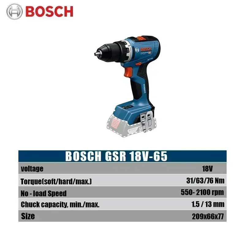 Bosch GSR 18V-65 Fırçasız Akül - Brushless Cordless Electric Drill 18V incelemesi ve fiyatı
